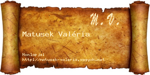 Matusek Valéria névjegykártya